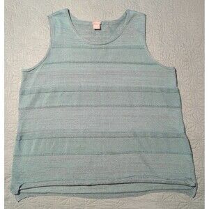 Chico's Sleeveless Seafoam Green Sweater Size 3 (XL) Scoop Neck Cotton Blend
